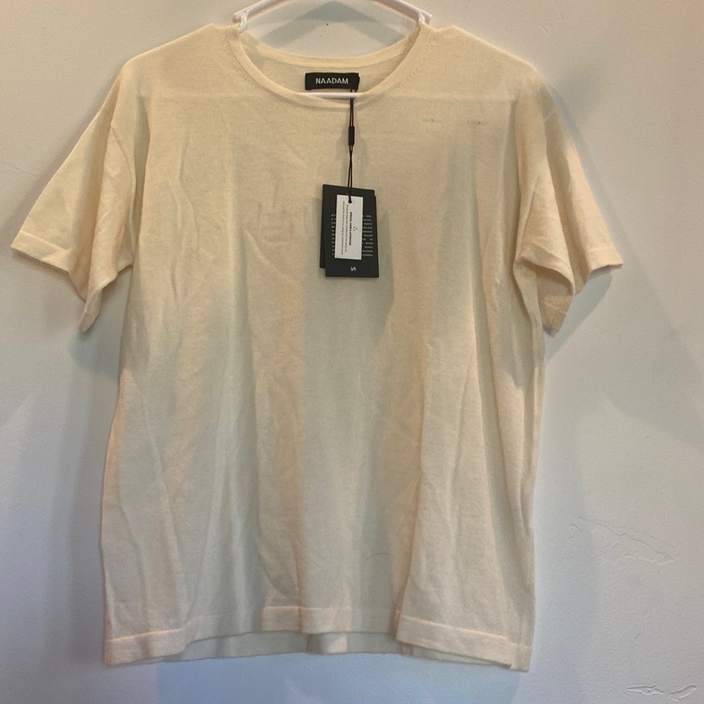 NWT NAADAM brand cashmere short sleeved shirt. Beautiful.Perf for summer-winter!